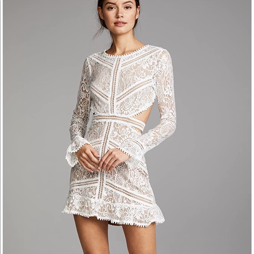 For love & lemons Emerie cut-out white dress NWT